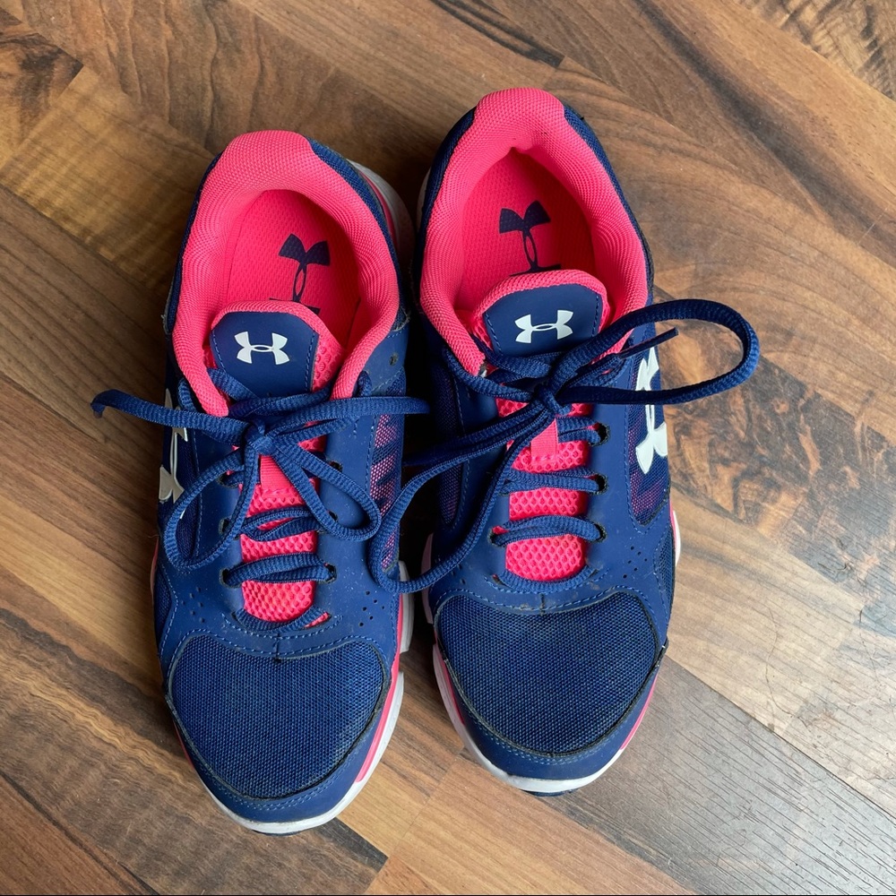 Under Armour micro G hot pink/blue shoes size 7